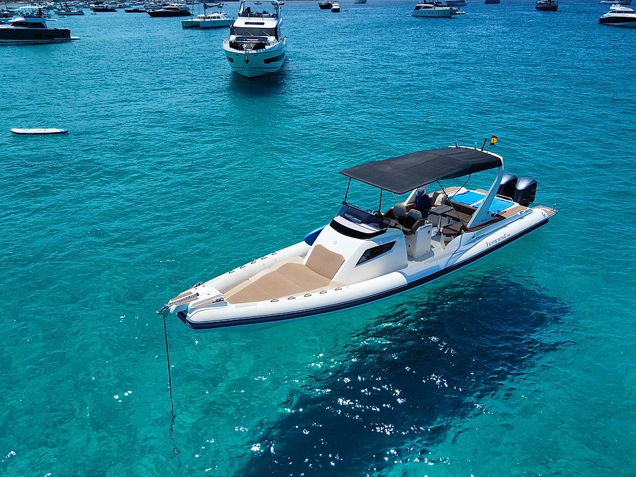 Ibiza 12-Meter Private Boat Rental with Skipper